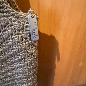 The Sak Brown Woven Crochet Boho Shoulder Bag Vintage